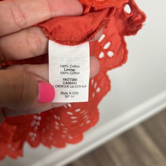 Madewell Size 4 Coral Eyelet Dress - Picture 5 of 9